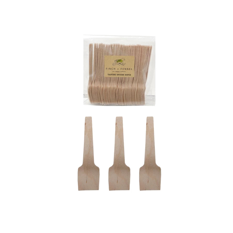50 Piece Wood Tasting Spoon Set