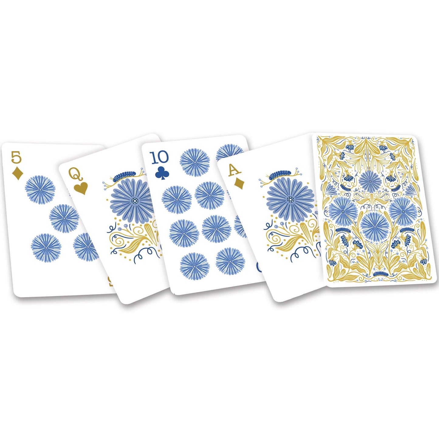 Caterpillar Floral Playing Cards