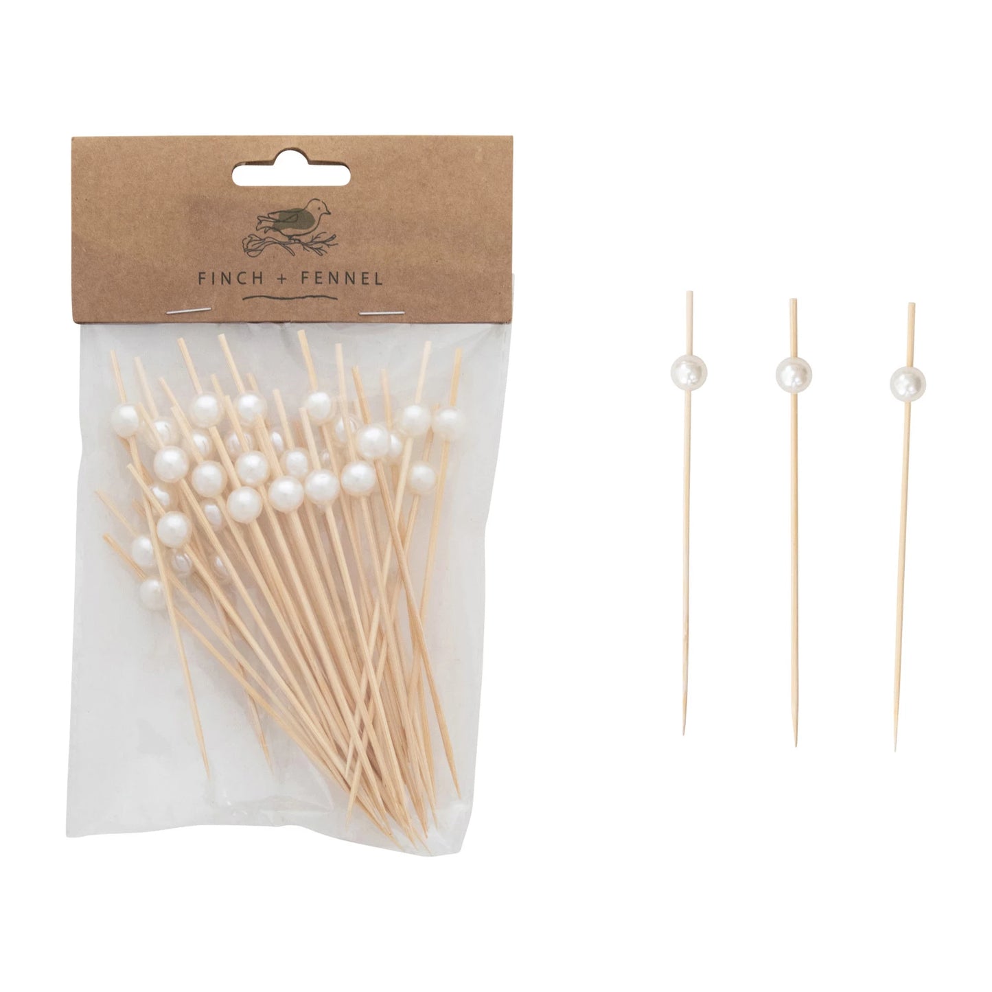 Bamboo Picks with Pearl Ball