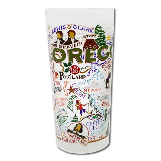 Frosted Oregon Drinking Glass